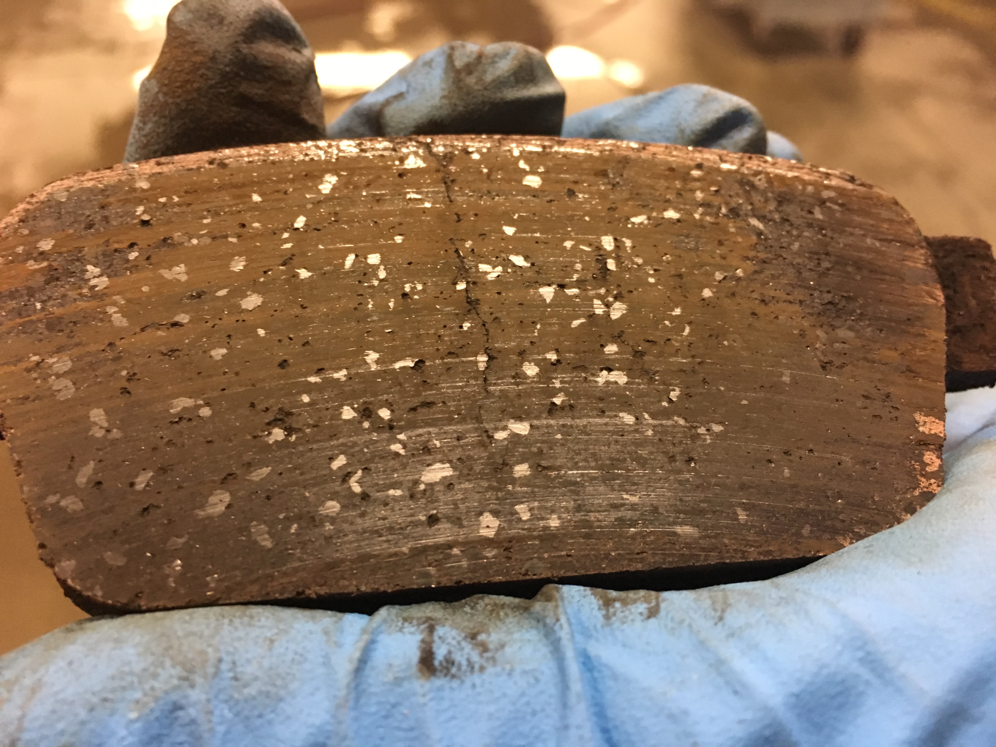 Brake pad cracked Brake pad cracked