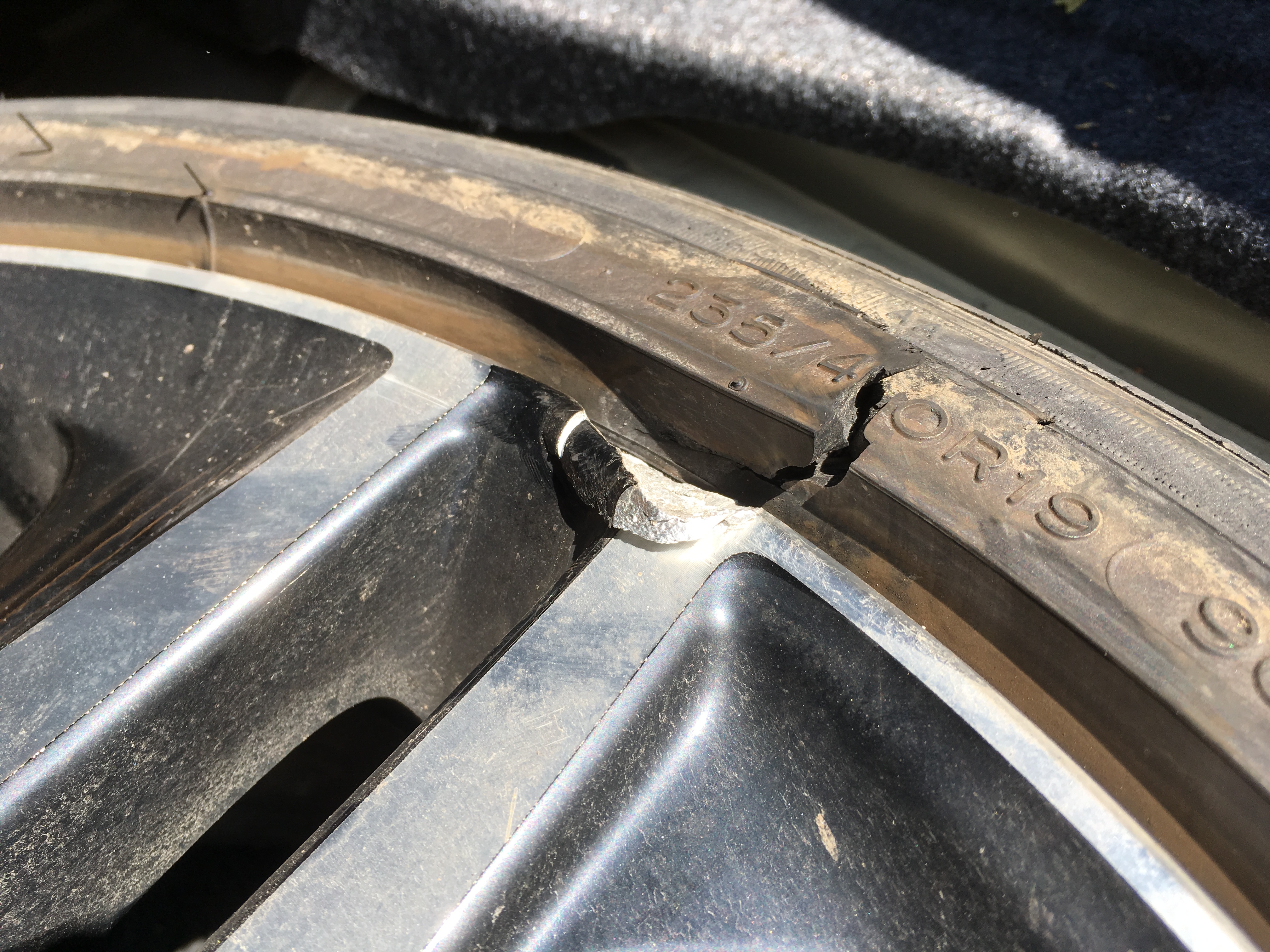 Tire and rim damage