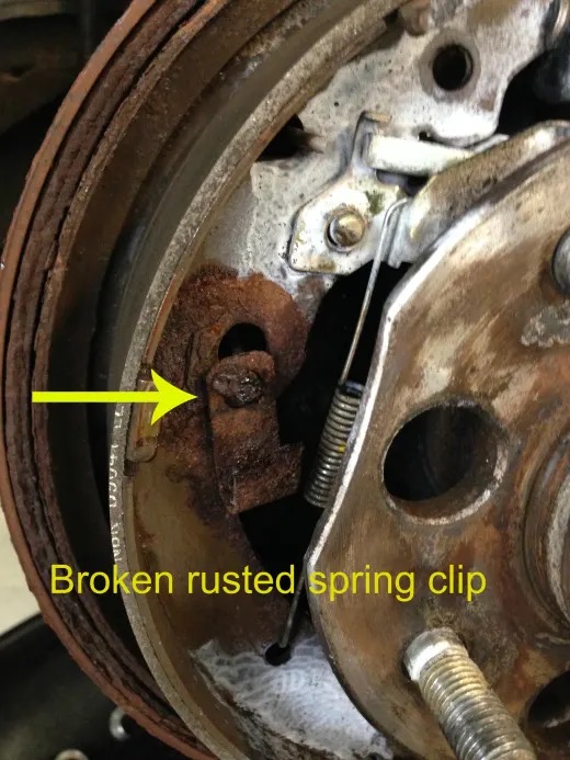 Drum brake rotted pin